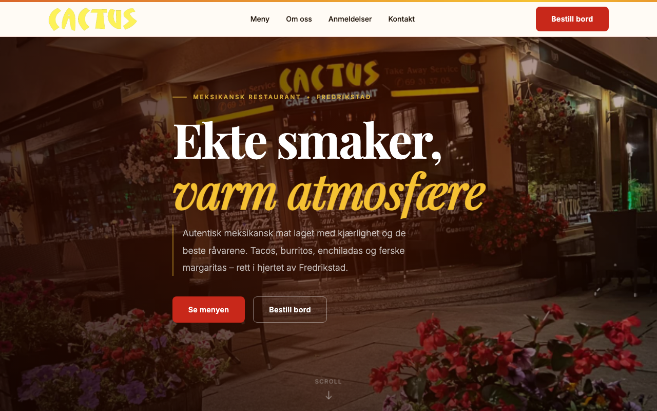 Cactus Restaurant nettside